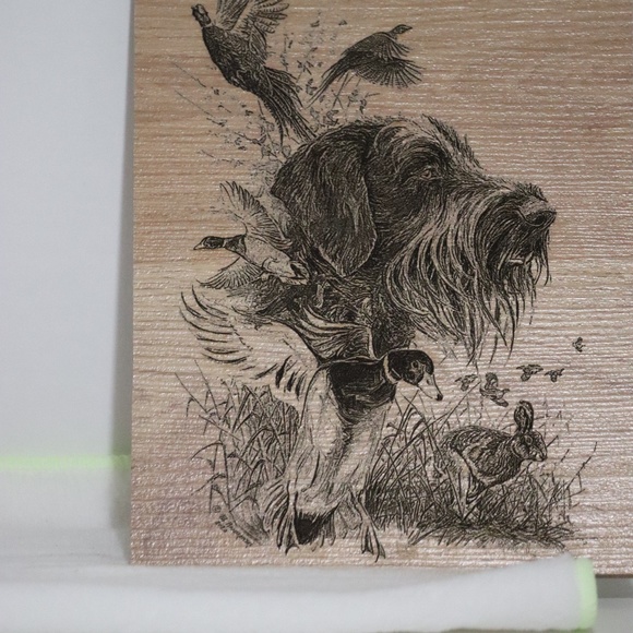 Let's Go Hunting.  Montage of hunting dog, laser engraved - Picture 2 of 5
